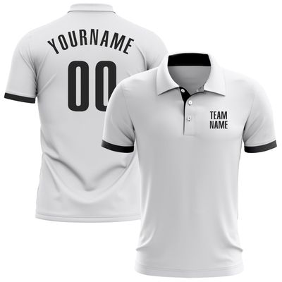 NineFit Basics Custom Polo Bowling Darts Golf Shirts for Men Women Youth, White Black Personalized Polo Shirts Printed Name Number Logo
