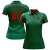 NineFit Basics Custom Darts Bowling Golf Polo Shirts for Men Women Youth, Green Red Personalized Golf Shirts Printed Name Number Logo view 2