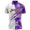 NineFit Basics Custom Darts Bowling Golf Polo Shirts for Men Women Youth, Purple Old Gold Personalized Golf Shirts Printed Name Number Logo view 2
