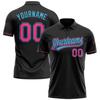 NineFit Basics Custom Darts Bowling Golf Polo Shirts for Men Women Youth, Black Pink Blue Personalized Golf Shirts Printed Name Number Logo view 1