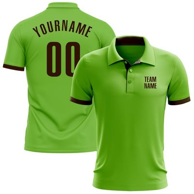 NineFit Basics Custom Darts Bowling Golf Polo Shirts for Men Women Youth, Neon Brown Personalized Golf Shirts Printed Name Number Logo