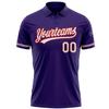 NineFit Basics Custom Darts Bowling Golf Polo Shirts for Men Women Youth, Purple White Red Personalized Golf Shirts Printed Name Number Logo view 2