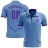 NineFit Basics Custom Darts Bowling Golf Polo Shirts for Men Women Youth, Light Blue Purple Personalized Golf Shirts Printed Name Number Logo view 1