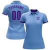 NineFit Basics Custom Darts Bowling Golf Polo Shirts for Men Women Youth, Light Blue Purple Personalized Golf Shirts Printed Name Number Logo view 2