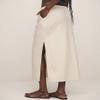 IDEALSANXUN Linen Skirts for Women 2025 Spring Summer Casual Drawstring Lightweight Elastic Waist Midi Long Skirts with Slit, Beige, L view 2