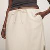 IDEALSANXUN Linen Skirts for Women 2025 Spring Summer Casual Drawstring Lightweight Elastic Waist Midi Long Skirts with Slit, Beige, L view 4