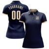 NineFit Basics Custom Darts Bowling Golf Polo Shirts for Men Women Youth, Navy Cream Personalized Golf Shirts Printed Name Number Logo view 2