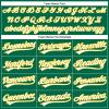 NineFit Basics Custom Darts Bowling Golf Polo Shirts for Men Women Youth, Green White Yellow Personalized Golf Shirts Printed Name Number Logo view 3