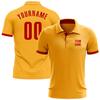 Custom Polo Bowling Darts Golf Shirts for Men Women Youth, Gold Red Personalized Polo Shirts Printed Name Number Logo view 1