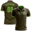 NineFit Basics Custom Darts Bowling Golf Polo Shirts for Men Women Youth, Olive Neon Personalized Golf Shirts Printed Name Number Logo view 1