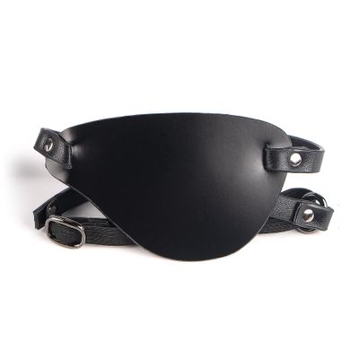 SCZWP8 Renaissance Black Pirate Eyepatch - Matte Leather, Adjustable & Breathable Design for Comfort | Recessed Flocking Ideal for Shooting Practice, Halloween Cosplay & Costume Accessories