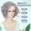 Tereshar Old Lady Costume Wig and Accessories 5pcs Set for Women Grey Curly Granny Wigs Heat Resistant Grandma Wigs for 100 Days of School Cosplay Party Halloween Or Fun view 3
