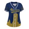 Custom Baseball Jersey for Women Fashion City Skyline Design Hip Hop Button Down Shirt Stitched/Printed Personalized Name & Number Fans Gift for Baseball Mom Women Girls S-4XL view 2