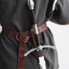 Sword Belt Retainer with O Ring Belt Medieval Artificial Leather Sword Frog Brown Sword Holster Renaissance Nordic Knight Role-Playing Prop view 2