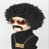 5pcs Set 70s 80s Disco Hippies Wig for Men or Women Afro Wig Rock Party Outfit Short Curly Wigs Halloween Costume Accessories (Black) view 2