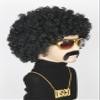 5pcs Set 70s 80s Disco Hippies Wig for Men or Women Afro Wig Rock Party Outfit Short Curly Wigs Halloween Costume Accessories (Black) view 3
