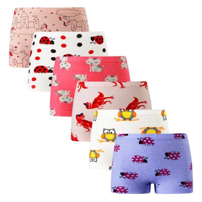 Winging Day Big Girls Assorted Prints Boyshort Underwear Size 12 (6-Pack)