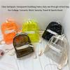 SXLINGDO See Through Stadium Backpack Mini, Light Flight Clear Backpack Heavy Duty Transparent Backpack for Work Travel (Green), 26*14*30cm view 3