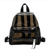 SXLINGDO Clear Small Backpack Heavy Duty 12x12x6, Fashion Clear PVC Purse Bags for Womens See Through Plastic Bag Work Travel (Brown), 27*13*30cm view 1