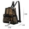 SXLINGDO Clear Small Backpack Heavy Duty 12x12x6, Fashion Clear PVC Purse Bags for Womens See Through Plastic Bag Work Travel (Brown), 27*13*30cm view 2