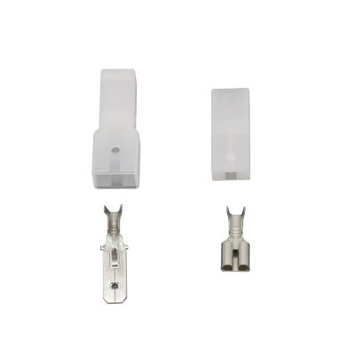 10 Sets 1 Pin 6.3 Series Automotive Connector White Plastic Vehicle Connector Rectangular with Terminal DJ7018-6.3-11/21 1P