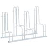 vidaXL Silver Freestanding Bicycle Stand for 4 Bikes - Galvanized Steel Bike Rack for Indoor/Outdoor Use, Space-Saving Design with Secure Mounting view 1
