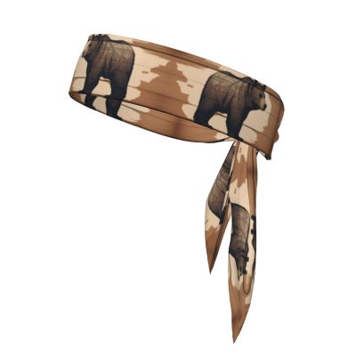 YYHWHJDE Sports Head Tie Made of Cotton Straps for Men & Women Moisture Wicking Athletic for Running, Gym, Working Out Cartoon Black Bear Picture
