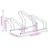 vidaXL Bicycle Stand for 3 Bikes Floor Freestanding Galvanized Steel view 2
