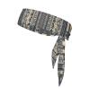 YYHWHJDE Sports Head Tie Made of Cotton Straps for Men & Women Moisture Wicking Athletic for Running, Gym, Working Out African Peoples Illustration Pattern, Black view 1