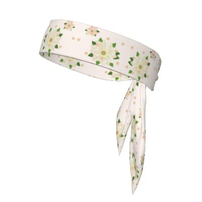YYHWHJDE Sports Head Tie Made of Cotton Straps for Men & Women Moisture Wicking Athletic for Running, Gym, Working Out Blooming Hexagonal White Pattern, Black