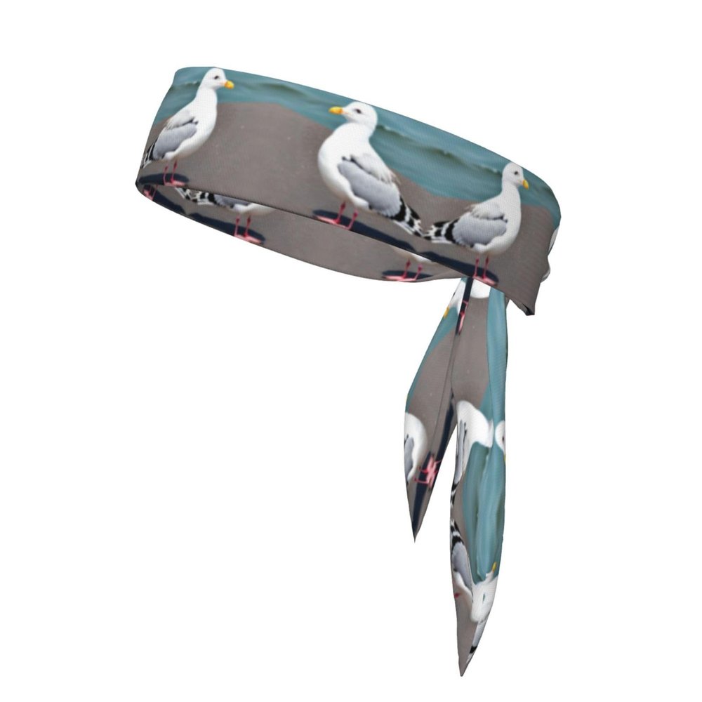 Sports Head Tie Made of Cotton Straps for Men & Women Moisture Wicking Athletic for Running, Gym, Working Out Cute Seagull Picture