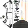 Bowfishing Compound Bow Kit,with Bowfishing Reel, 19-70LBS,Right Hand Compound Bow for Adult/Youth Fishing Hunting, Target Shooting (Dark Gray) view 1