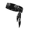 YYHWHJDE Sports Head Tie Made of Cotton Straps for Men & Women Moisture Wicking Athletic for Running, Gym, Working Out Monochrome Rose Picture, Black view 1