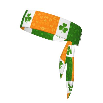 YYHWHJDE Sports Head Tie Made of Cotton Straps for Men & Women Moisture Wicking Athletic for Running, Gym, Working Out Irish Flag Printing, Black