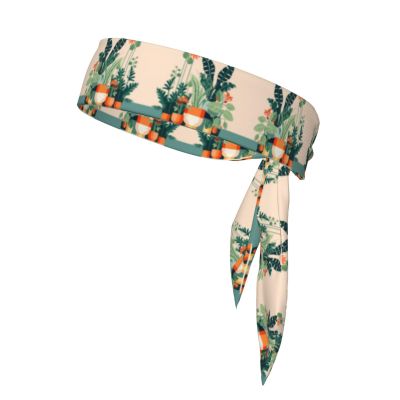 YYHWHJDE Sports Head Tie Made of Cotton Straps for Men & Women Moisture Wicking Athletic for Running, Gym, Working Out Cartoon Small Green Plant Picture, Black