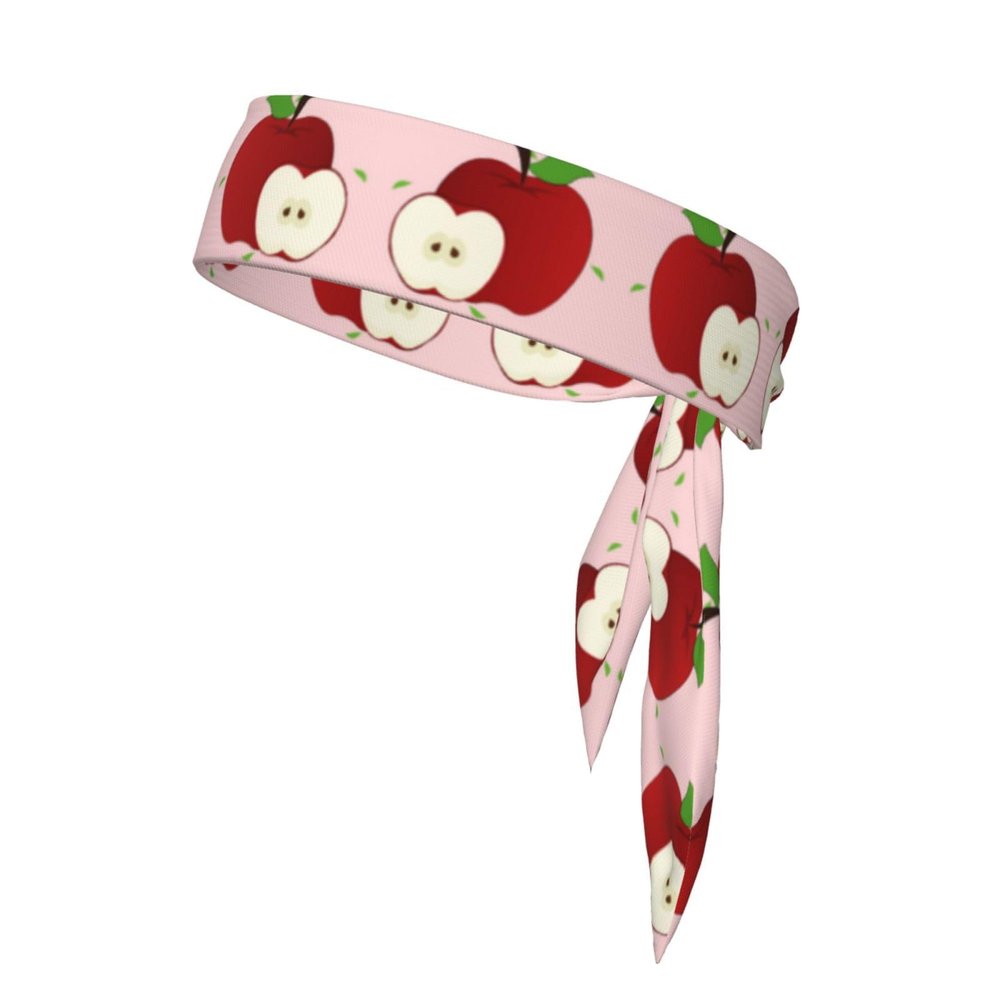 YYHWHJDE Sports Head Tie Made of Cotton Straps for Men & Women Moisture Wicking Athletic for Running, Gym, Working Out Cartoon Red Fruit Picture, Black