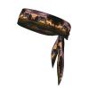 YYHWHJDE Sports Head Tie Made of Cotton Straps for Men & Women Moisture Wicking Athletic for Running, Gym, Working Out Iowa Farmhouse at Dusk Pattern Black, Black, One Size view 1