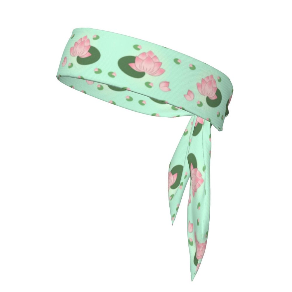 YYHWHJDE Sports Head Tie Made of Cotton Straps for Men & Women Moisture Wicking Athletic for Running, Gym, Working Out Lotus Flowers Waiting to Bloom Picture, Black