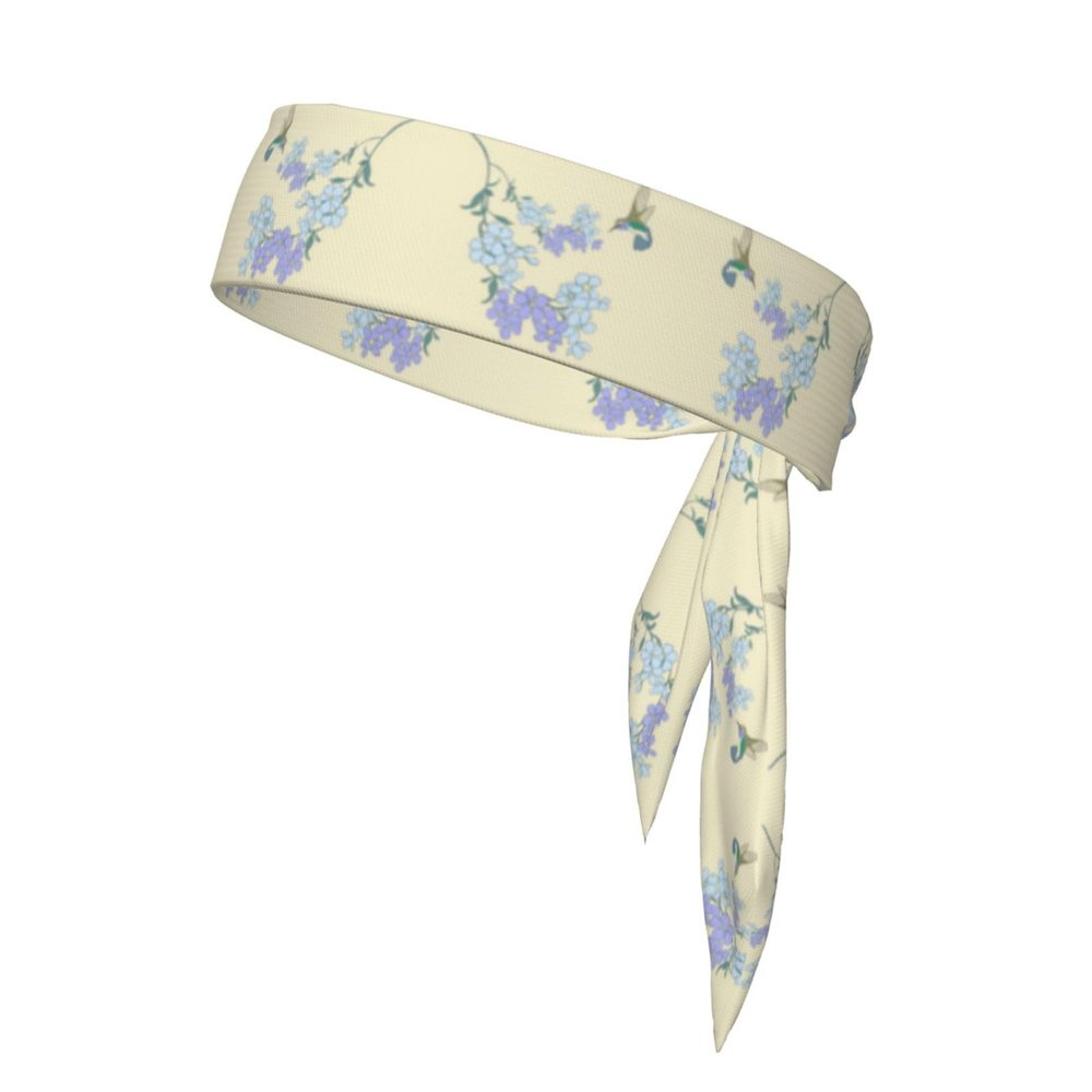 YYHWHJDE Sports Head Tie Made of Cotton Straps for Men & Women Moisture Wicking Athletic for Running, Gym, Working Out Fresh Orchids Pattern, Black