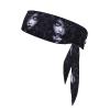 Sports Head Tie Made of Cotton Straps for Men & Women Moisture Wicking Athletic for Running, Gym, Working Out Purple Black Goth Spooky Printing view 1
