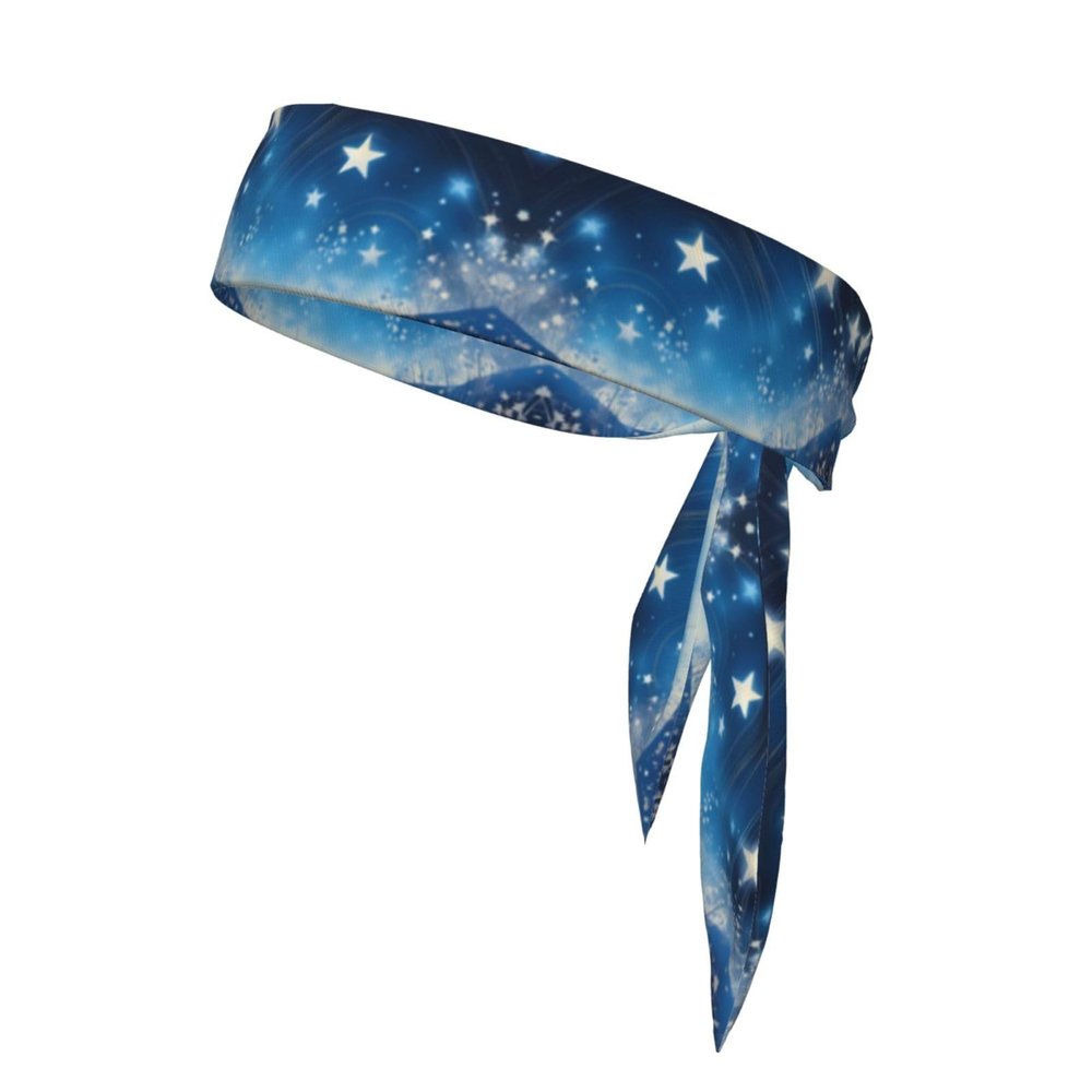 YYHWHJDE Sports Head Tie Made of Cotton Straps for Men & Women Moisture Wicking Athletic for Running, Gym, Working Out Blue Starry Sky Picture, Black