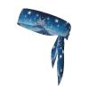 YYHWHJDE Sports Head Tie Made of Cotton Straps for Men & Women Moisture Wicking Athletic for Running, Gym, Working Out Blue Starry Sky Picture, Black view 1