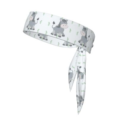 YYHWHJDE Sports Head Tie Made of Cotton Straps for Men & Women Moisture Wicking Athletic for Running, Gym, Working Out Smiling Donkey Printing, Black