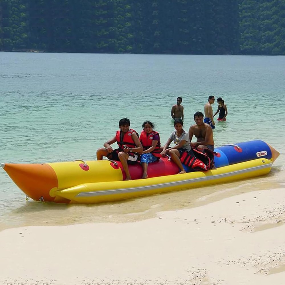Hlixzoy Water Surfing Inflatable Banana Boat, Water Park Amusement Equipment and Multi-Person Flying Fish Inflatable PVC Kayak, Suitable for Adults and Children,3 People