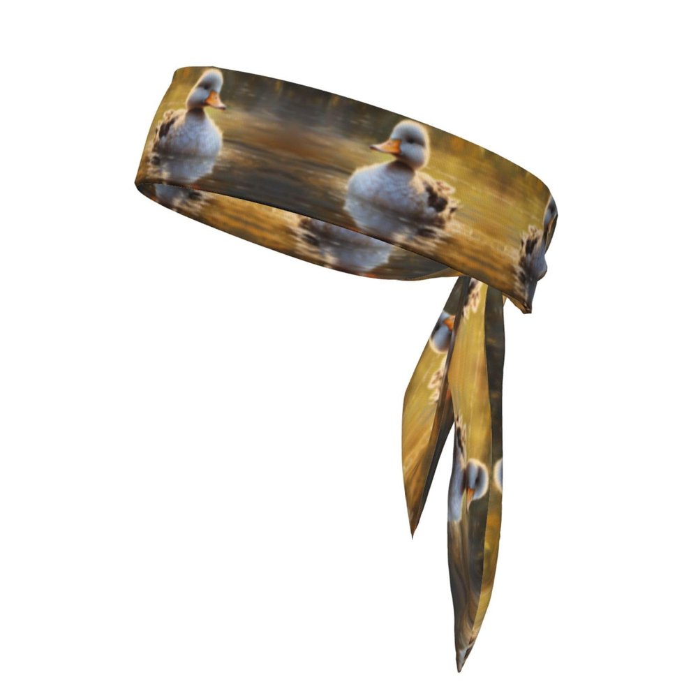 Sports Head Tie Made of Cotton Straps for Men & Women Moisture Wicking Athletic for Running, Gym, Working Out Oil Painting Duck Picture