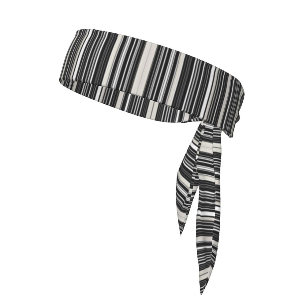 YYHWHJDE Sports Head Tie Made of Cotton Straps for Men & Women Moisture Wicking Athletic for Running, Gym, Working Out Black and White Stripes Pattern