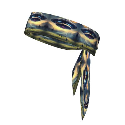 YYHWHJDE Sports Head Tie Made of Cotton Straps for Men & Women Moisture Wicking Athletic for Running, Gym, Working Out UFO Landing Pattern, Black