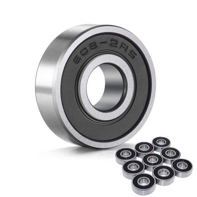 WOWCLEDED 10pcs 608 2rs 608-2rs 8 * 22 * 7mm Skate Scooter Skateboard Wheels Spare Bearings Ball Roller Precision Shafts Bearing Steel