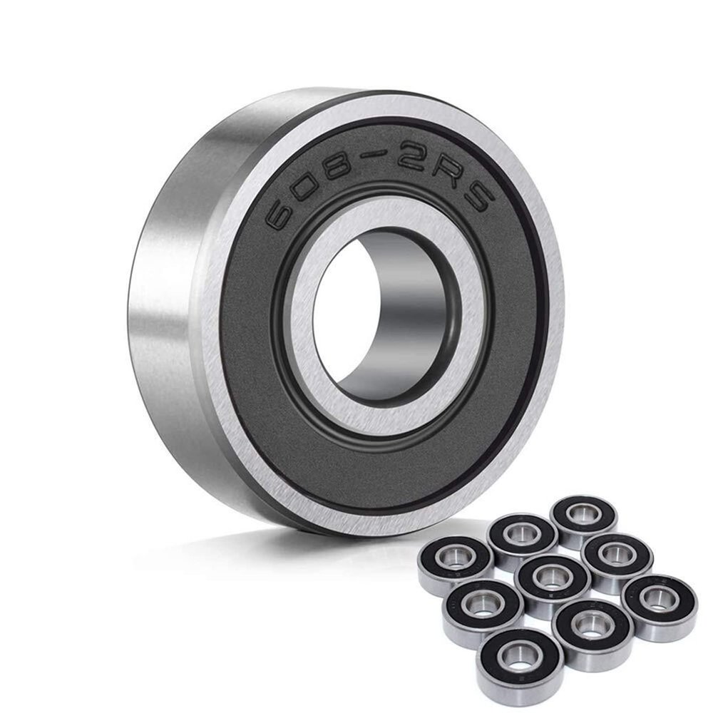WOWCLEDED 10pcs 608 2rs 608-2rs 8 * 22 * 7mm Skate Scooter Skateboard Wheels Spare Bearings Ball Roller Precision Shafts Bearing Steel