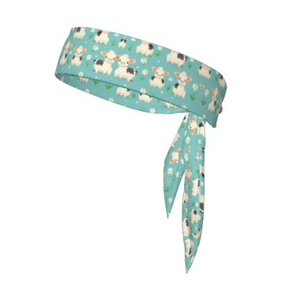 YYHWHJDE Sports Head Tie Made of Cotton Straps for Men & Women Moisture Wicking Athletic for Running, Gym, Working Out Cute Little Cow Printing, Black